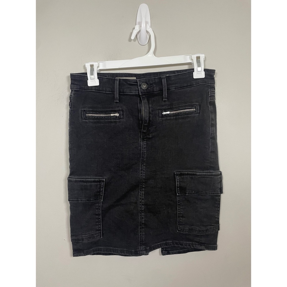 Adriano Goldschmied The Tyler Skirt In Black Denim Size 26 Cargo Pencil Casual